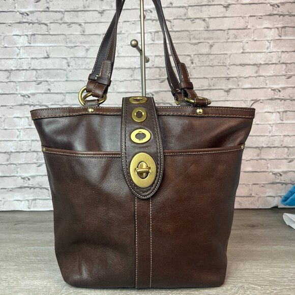 Coach F13757 Lily Legacy Brown Shoulder Bag - Picture 1 of 6